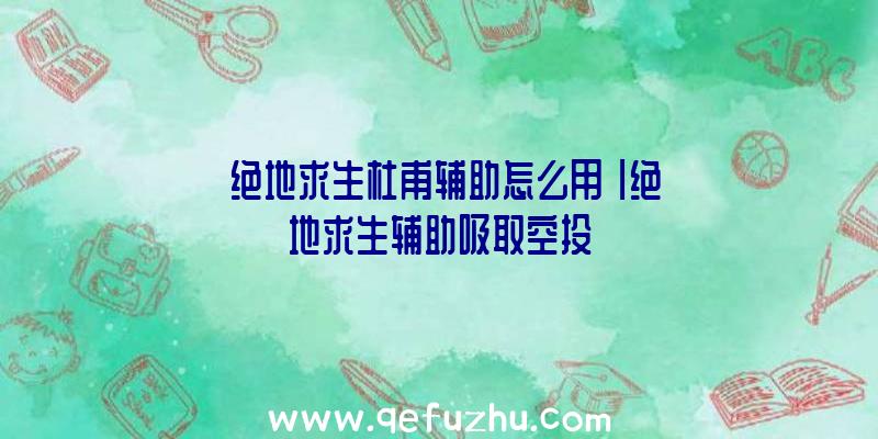 「绝地求生杜甫辅助怎么用」|绝地求生辅助吸取空投